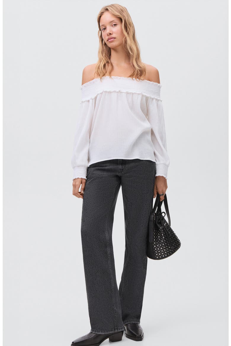 Rhinestone Straight Leg Jeans, Alternate, color, BLACK DENIM