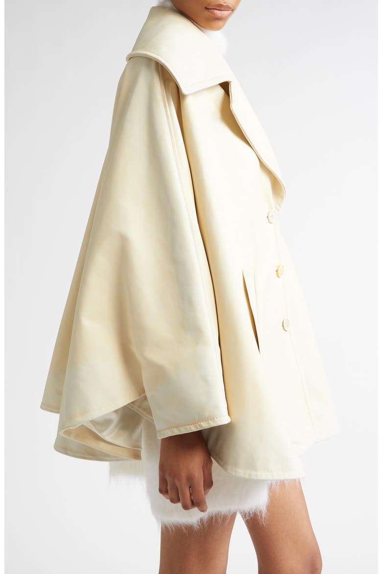 Printed Calfskin Leather Cape, Alternate, color, LIGHT TOPAZ