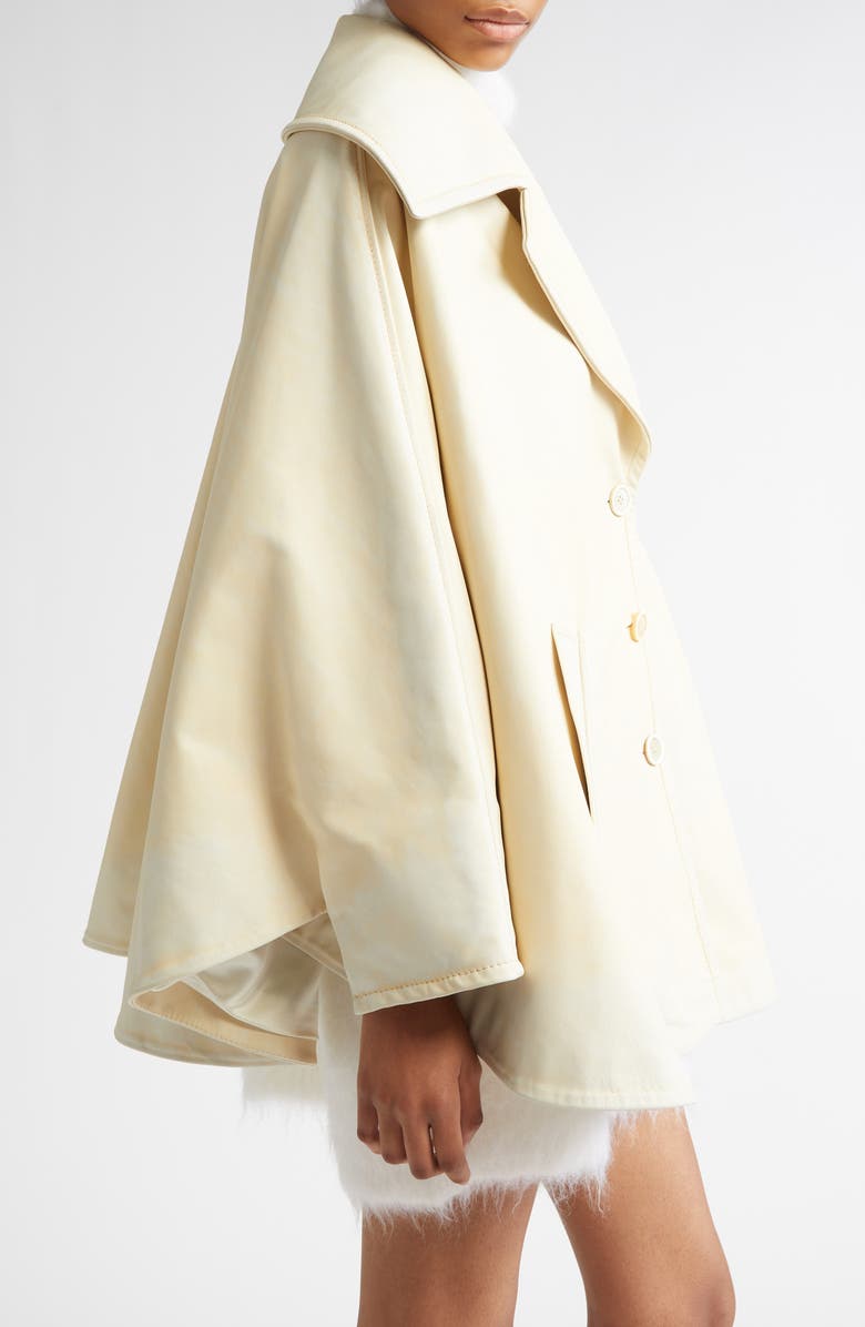 Marni Printed Calfskin Leather Cape, Alternate, color, Light Topaz