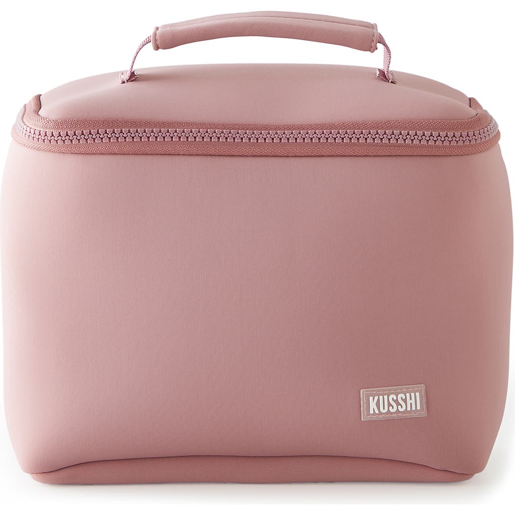 Kusshi Small Neoprene Train Case In Mauve/stone