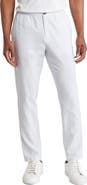 14th & Union Elastic Waist Linen Blend Trim Fit Pants