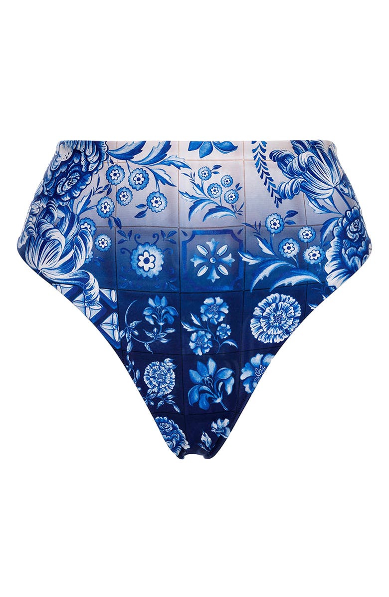 Agua Bendita Penelope Azure High Waist Bikini Bottoms, Alternate, color, Blue Multi