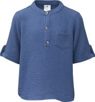 Snapper Rock Kids' Frankie Cotton Gauze Henley Top