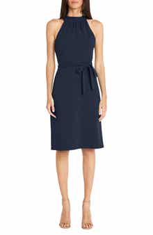 Maggy London Sleeveless Tie Waist Sheath Dress