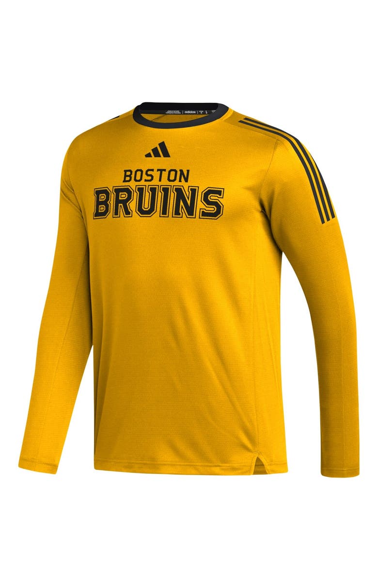 adidas Men's adidas Gold Boston Bruins AEROREADY<sup>®</sup> Long Sleeve T-Shirt, Alternate, color, 
