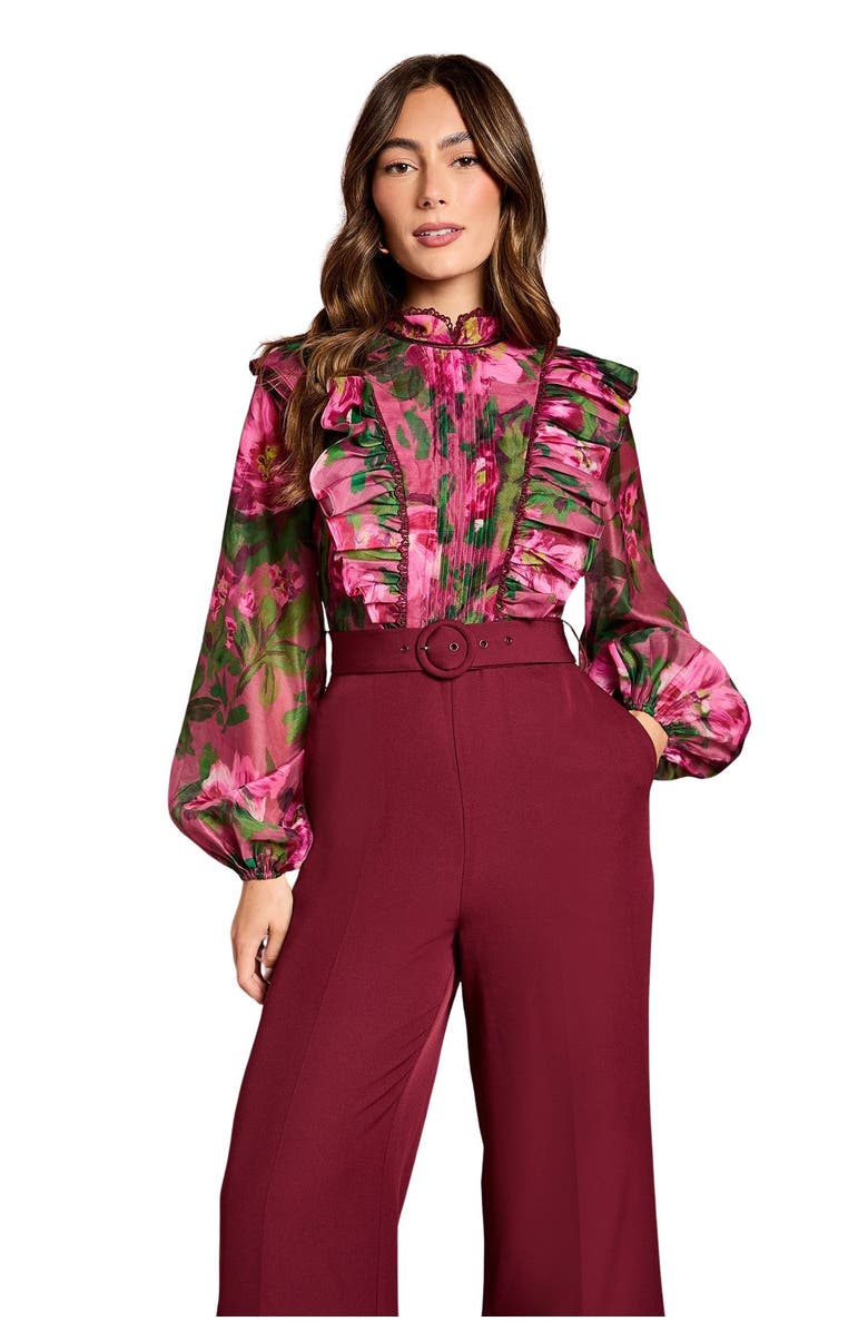Coast Organza Blouse Jumpsuit, Alternate, color, Plum