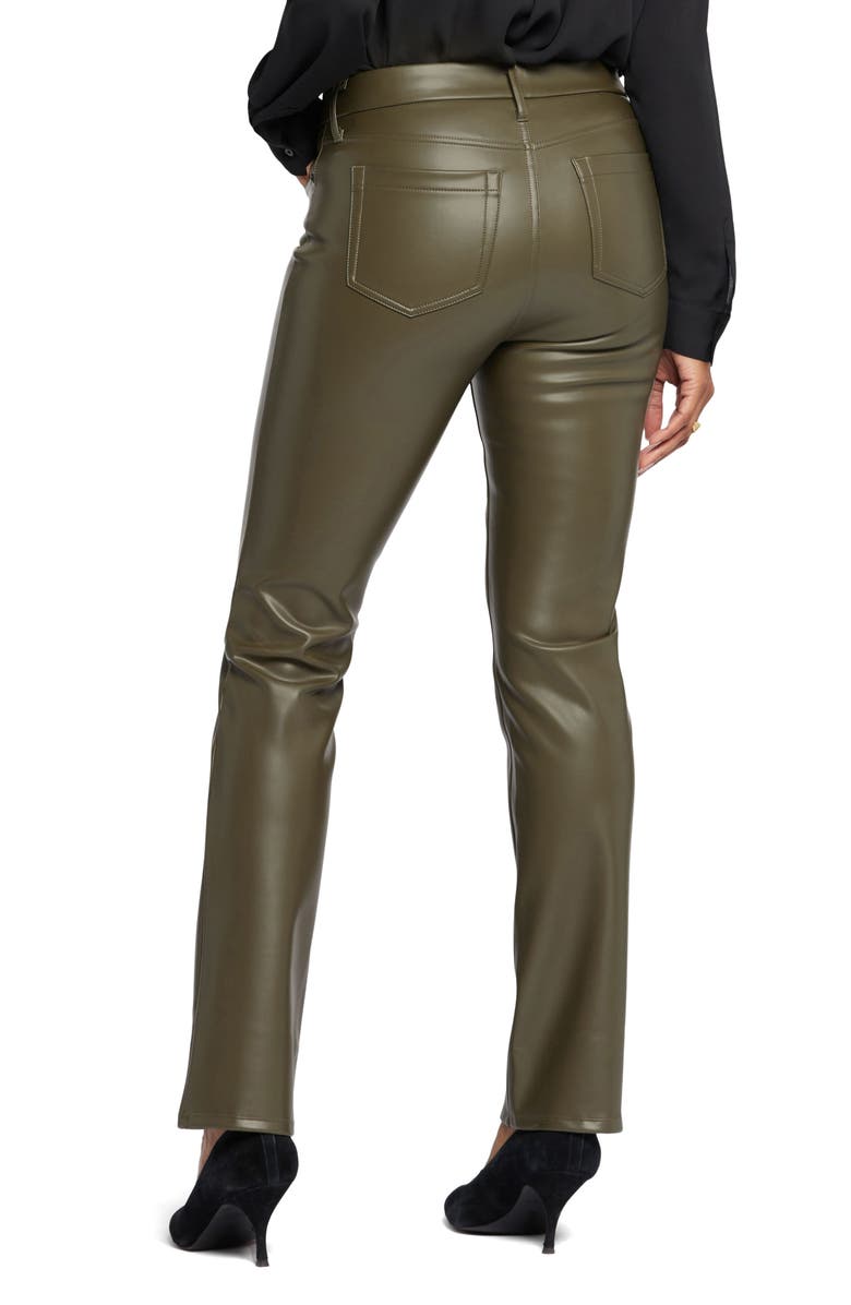 NYDJ Marilyn Faux Leather Straight Leg Pants, Alternate, color, Ripe Olive