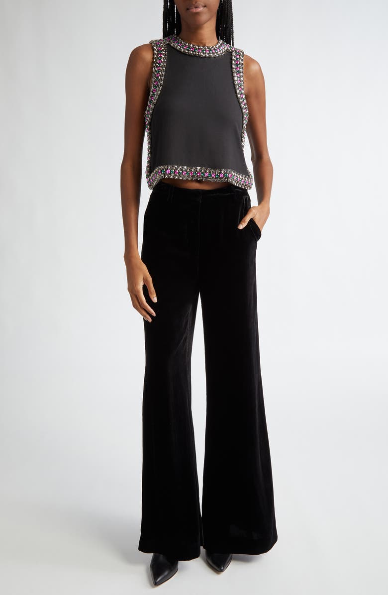 L'AGENCE Bastia Embellished Trim Crop Tank, Alternate, color, 