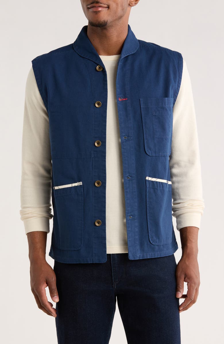 Imperfects Organic Cotton Canvas Shepherds Vest, Main, color, Banks Street Blue