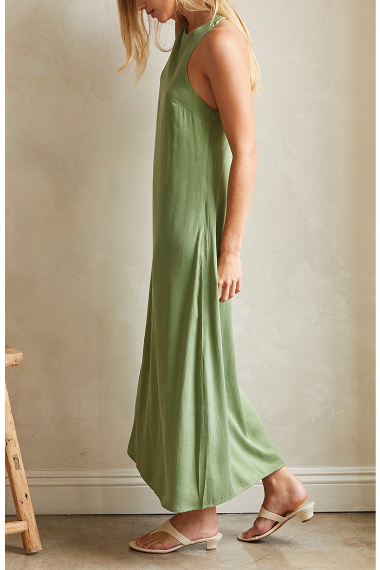 Back Twist Cupro Slip Dress, Alternate, color, Matcha