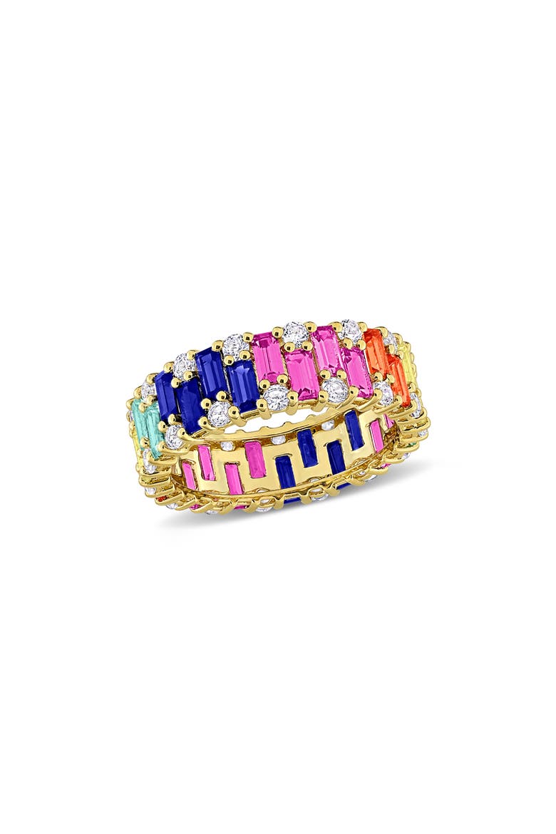 Lab Created Multicolor Sapphire Eternity Band, Main, color, MULTICOLOR