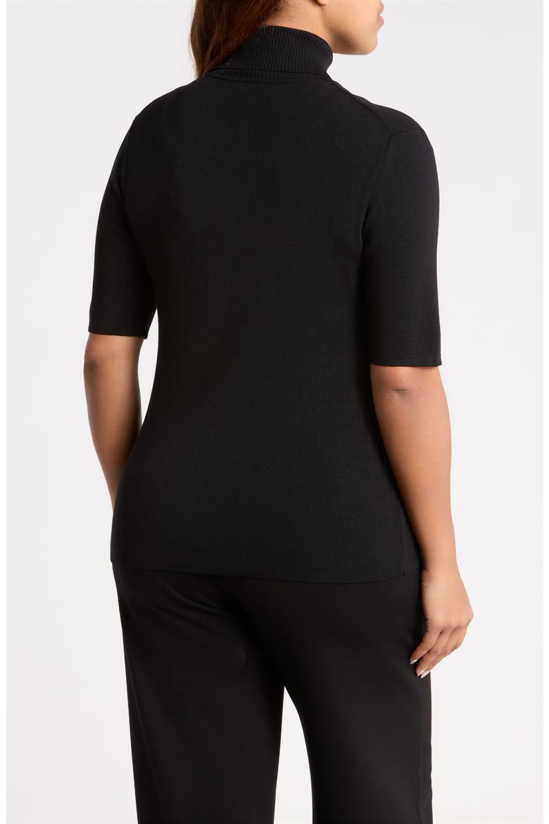 Short Sleeve Turtleneck Sweater, Alternate, color, ANNE BLACK