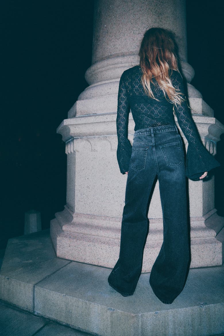 Wide Ultra High Jeans, Alternate, color, Denim black