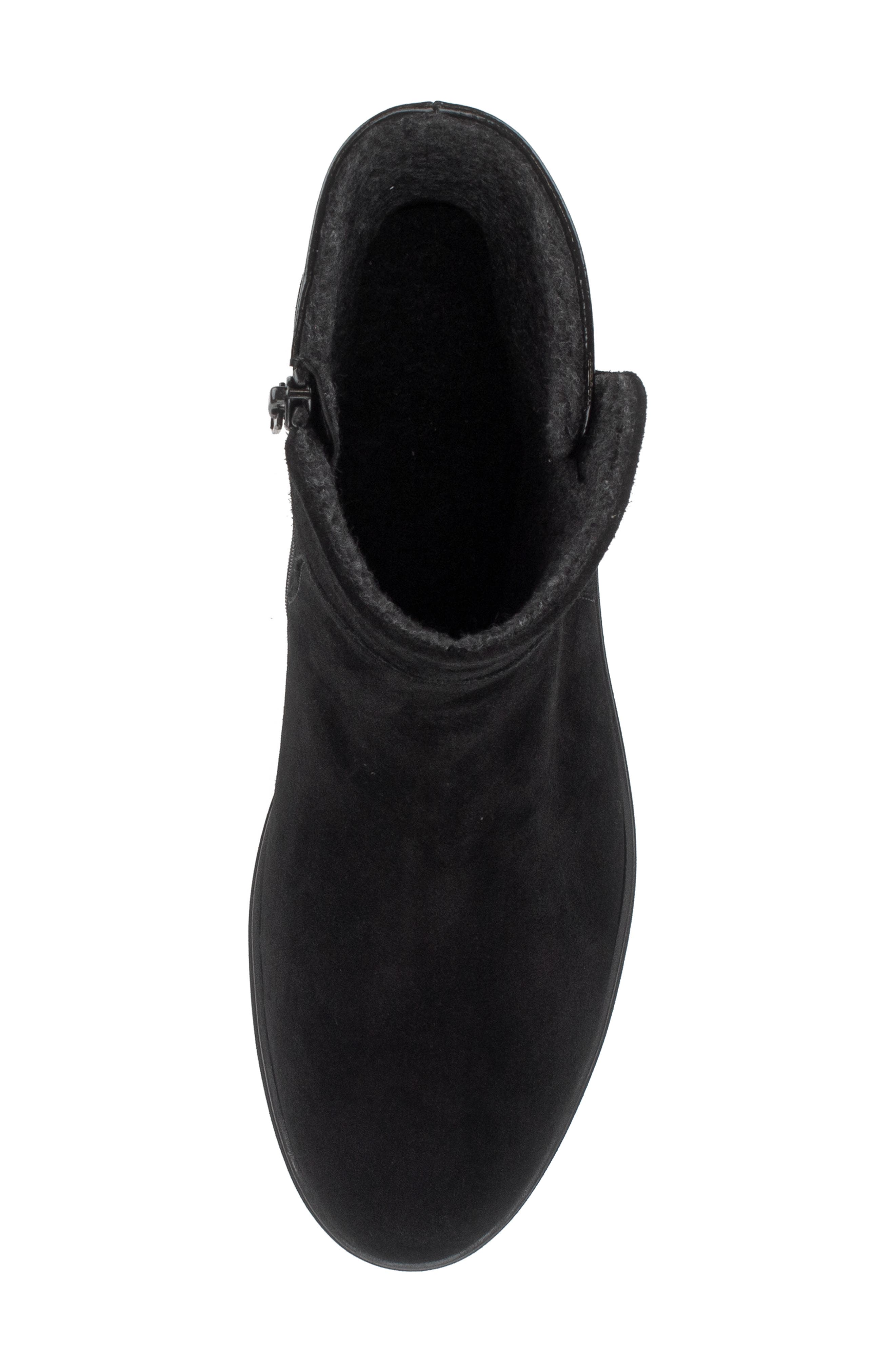 Sally Leather Wedge Bootie, Alternate, color, BLACK