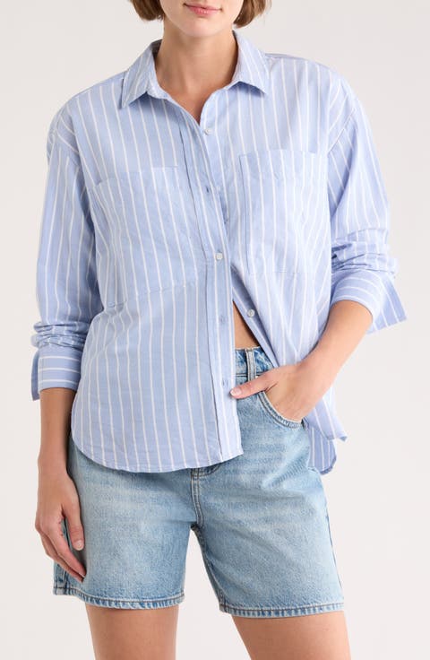 Everly Stripe Cotton Button-Up Shirt