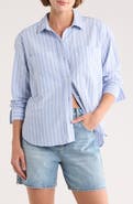 beachlunchlounge Everly Stripe Cotton Button-Up Shirt