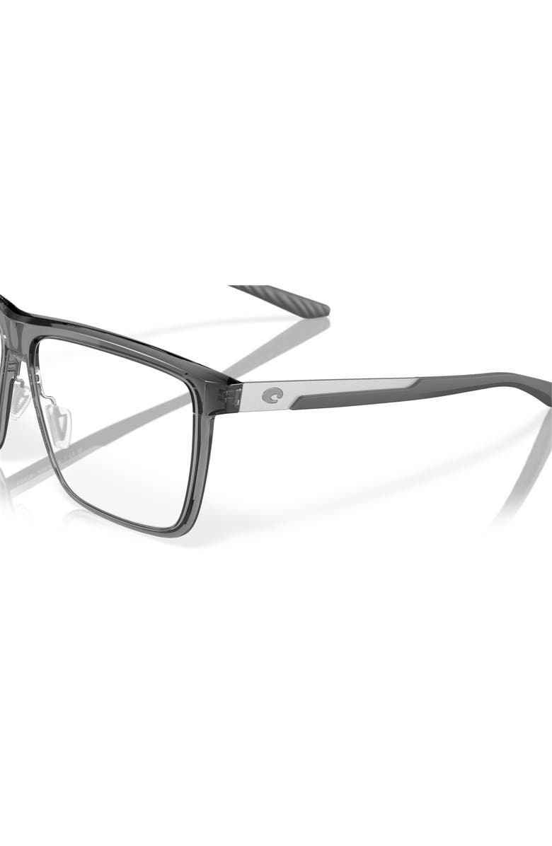 Costa 55mm Rectangle optical glasses, Alternate, color, Grey