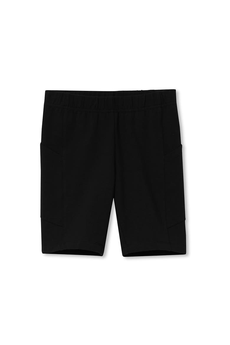 Girls Tough Cotton Bike Short with Pockets, Main, color, Black