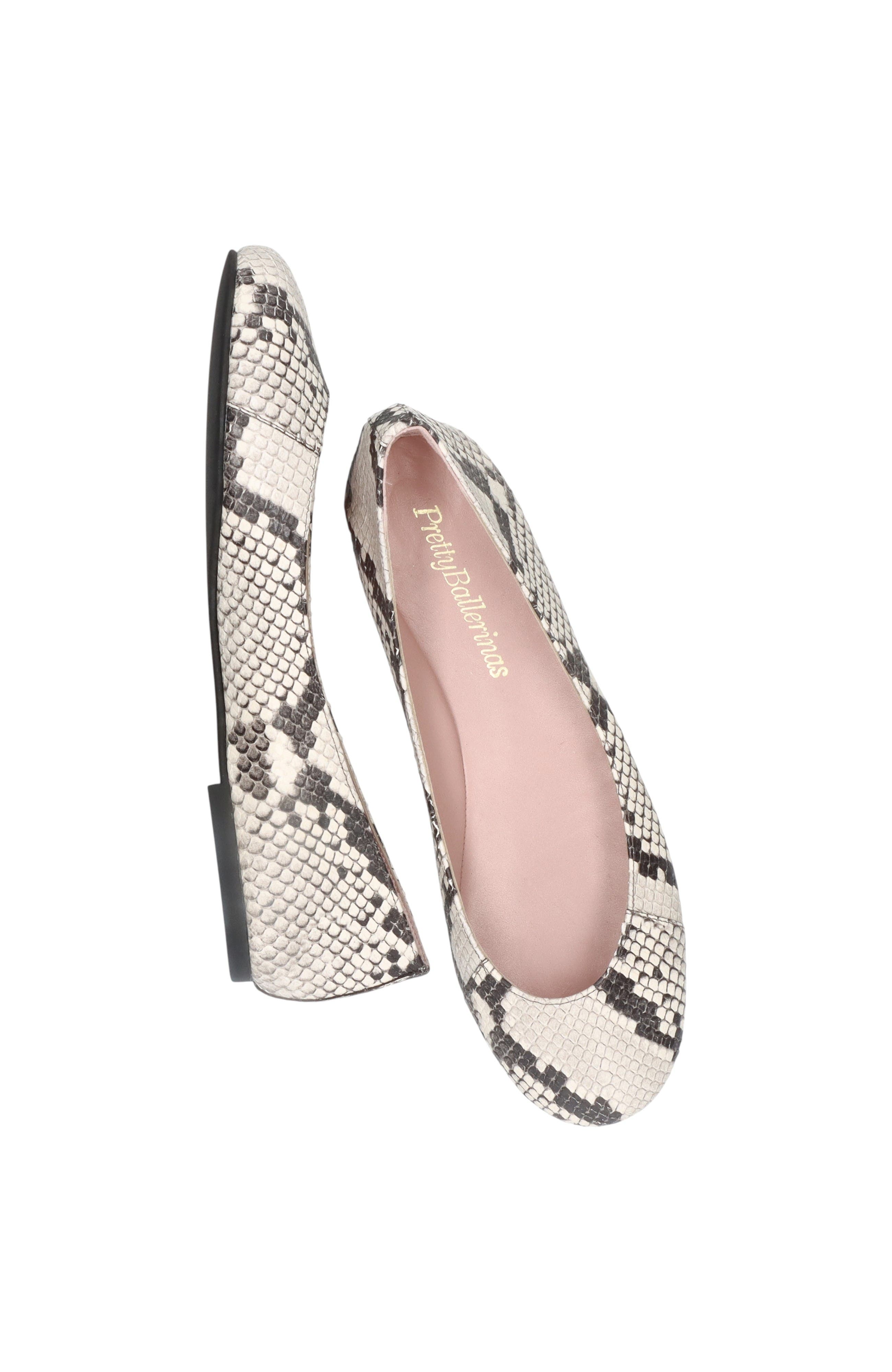 Pretty Ballerinas Round Toe Snake Naked Ballet Flat, Alternate, color, Ivory