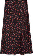 MANGO Floral Flare Maxi Skirt