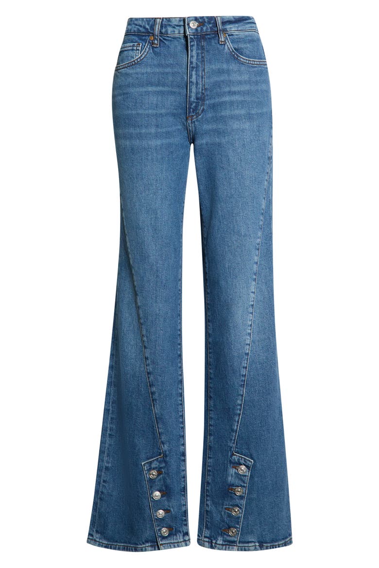 Stevie Twisted Seam Button High Waist Bootcut Jeans, Alternate, color, OPULENCE
