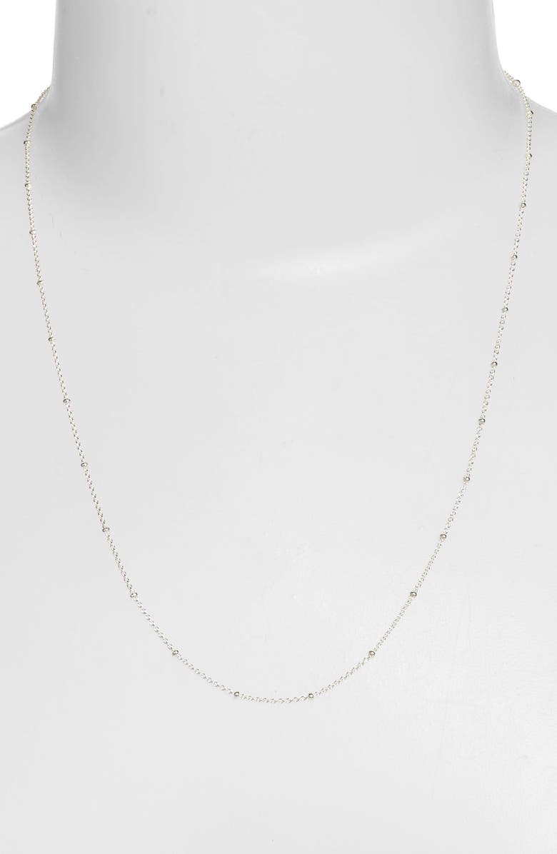 Monica Vinader 21-Inch Fine Beaded Chain, Alternate, color, Silver