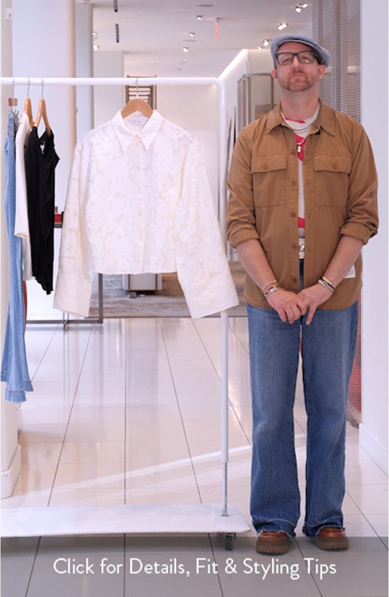 Cotton Blend Jacquard Button-Up Shirt, sales video thumbnail