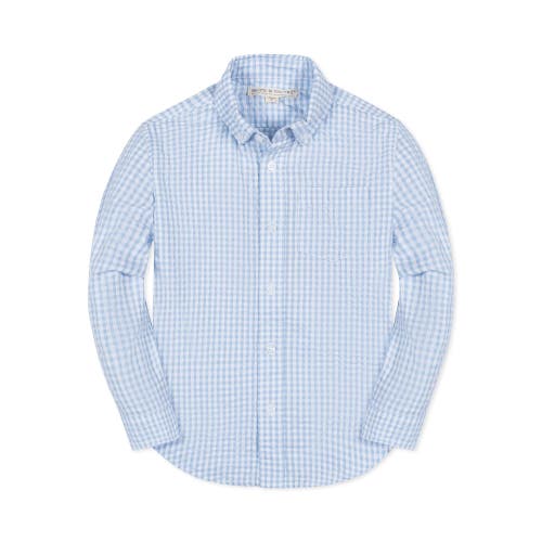 Hope & Henry Boys' Organic Seersucker Shirt, Kids In Classic Blue Gingham