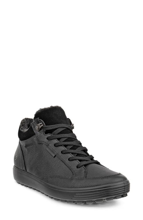 Ecco Soft 7 Tred Fleece Lined Sneaker In Black