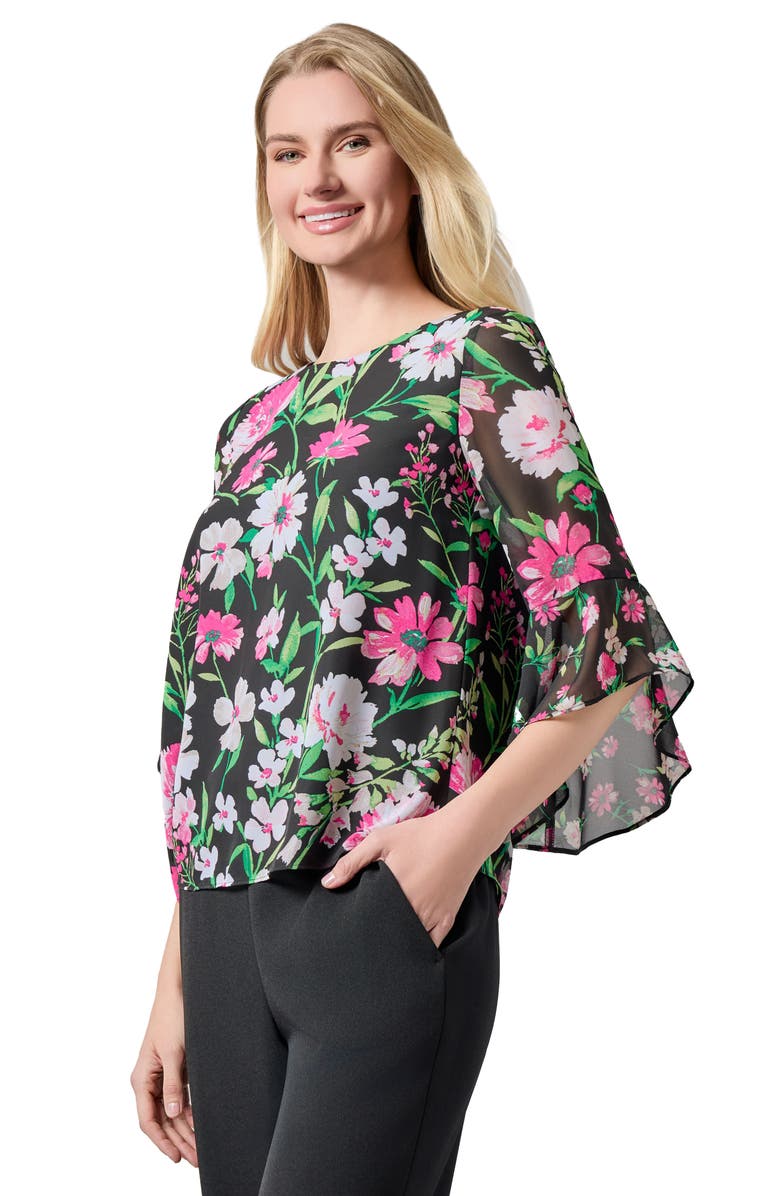 KASPER Ruffle Sleeve Top, Alternate, color, 