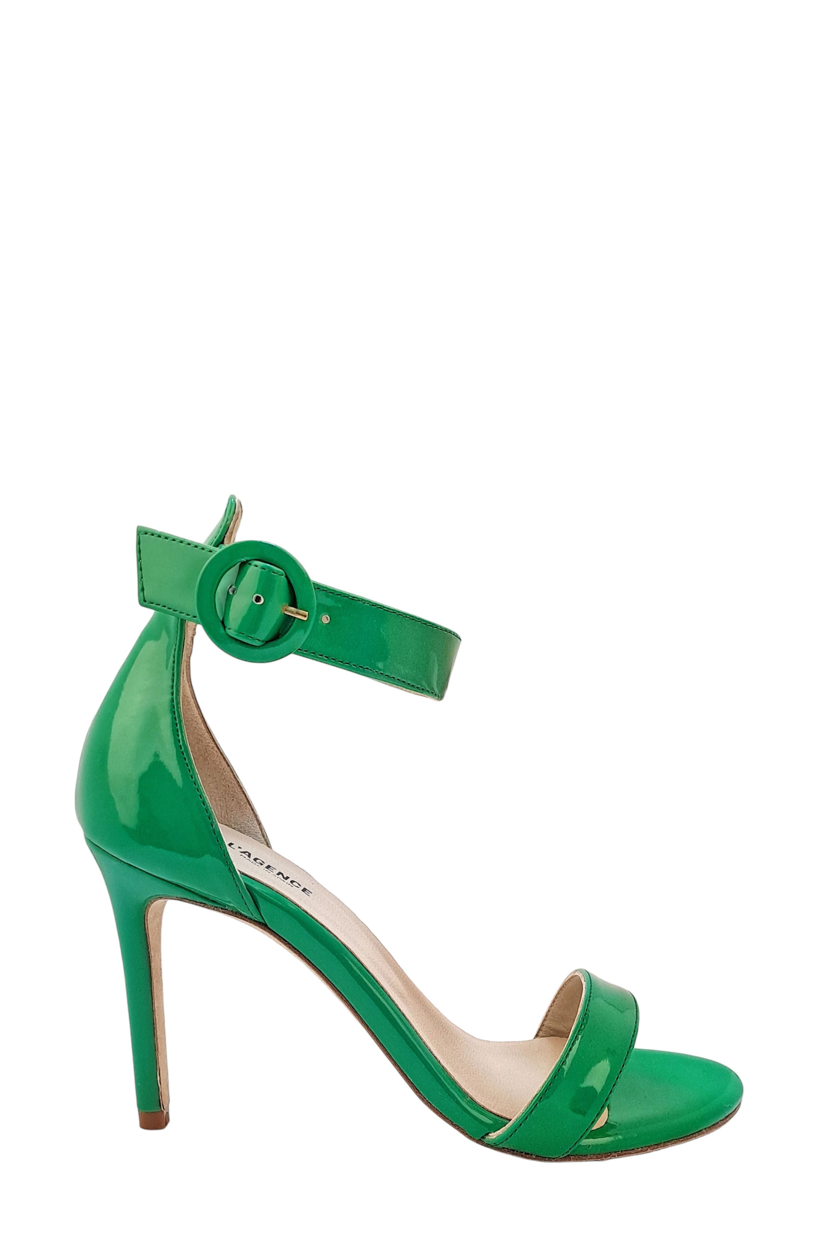 L'AGENCE Rosette Ankle Strap Sandal, Alternate, color, Bright Green