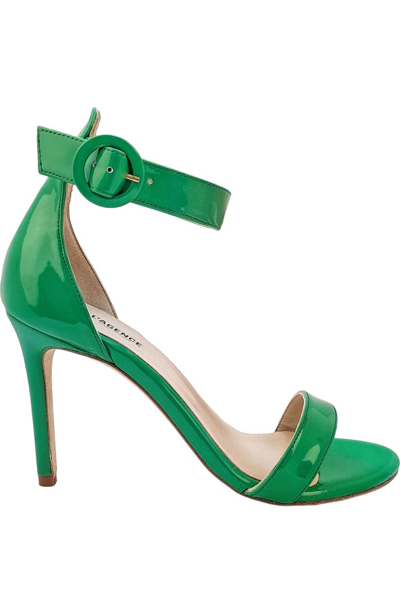 L'AGENCE Rosette Ankle Strap Sandal, Alternate, color, Bright Green