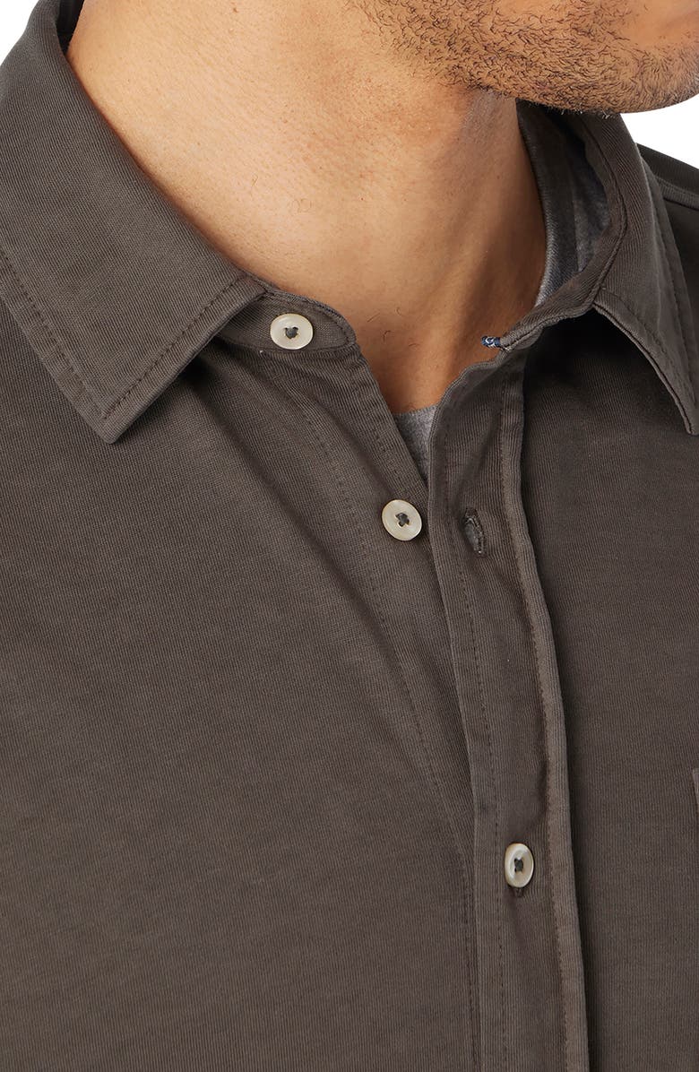 Fair Harbor Saltaire Organic Cotton Knit Button-Up Shirt, Alternate, color, Black