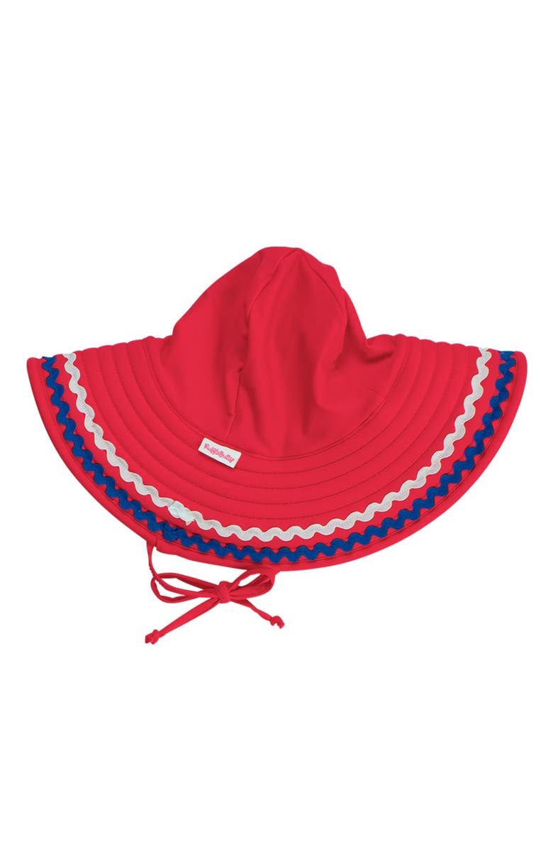 RuffleButts Girls UPF50+ Ric Rac Swim Hat, Main, color, 
