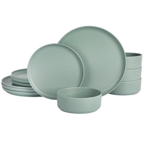 Canyon Crest 12 Piece Stackable Melamine Dinnerware Set