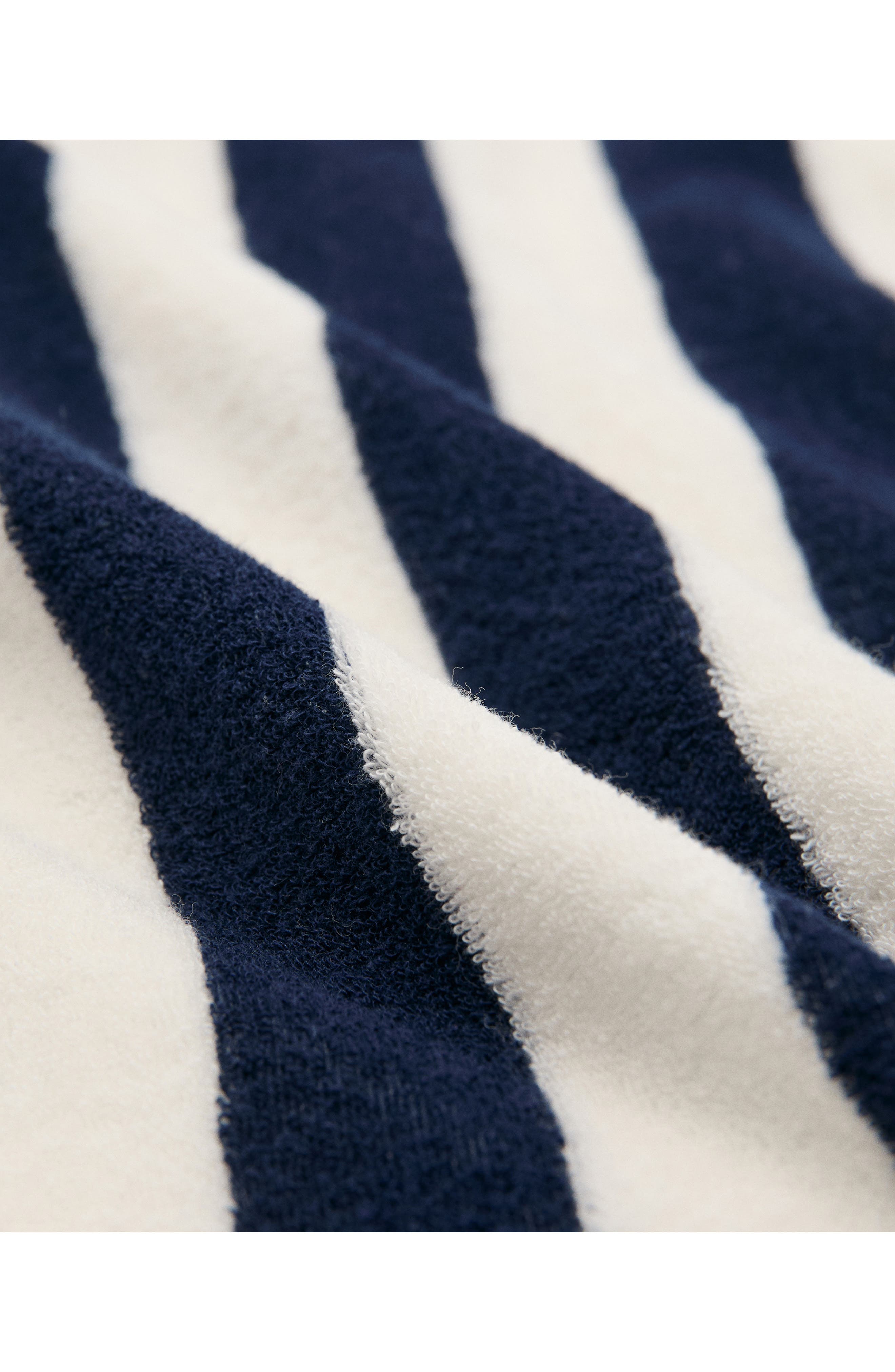 MANGO Striped Cotton Terry Tote Bag, Alternate, color, Blue