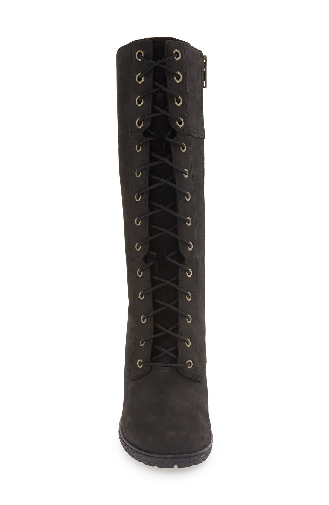 Timberland 'Glancy 10 Inch' Lace-Up Boot, Alternate, color, Black Nubuck Leather