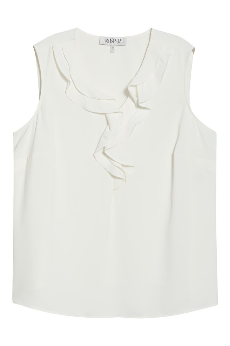 Ruffle Detail Sleeveless Top, Alternate, color, VANILLA ICE