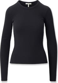 rag & bone The Essential Rib Long Sleeve Cotton T-Shirt