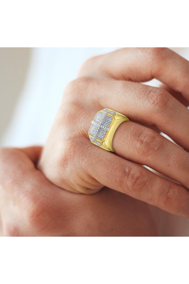 Iced Oriel 14K Yellow Gold Diamond Men Statement Ring - 1.02ct., Alternate, color, 14K Yellow Gold