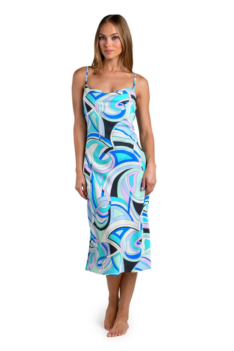 Studio Swirl Cowl Neck Sleeveless Midi Dress, Alternate, color, SEAFOAM