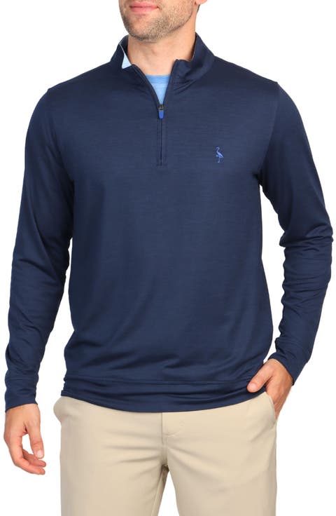 Mélange Mesh Performance Quarter Zip Pullover