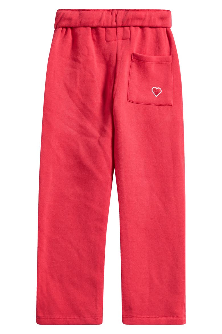Kids' Wide Leg Foldover Sweatpants, Alternate, color, CHERRY