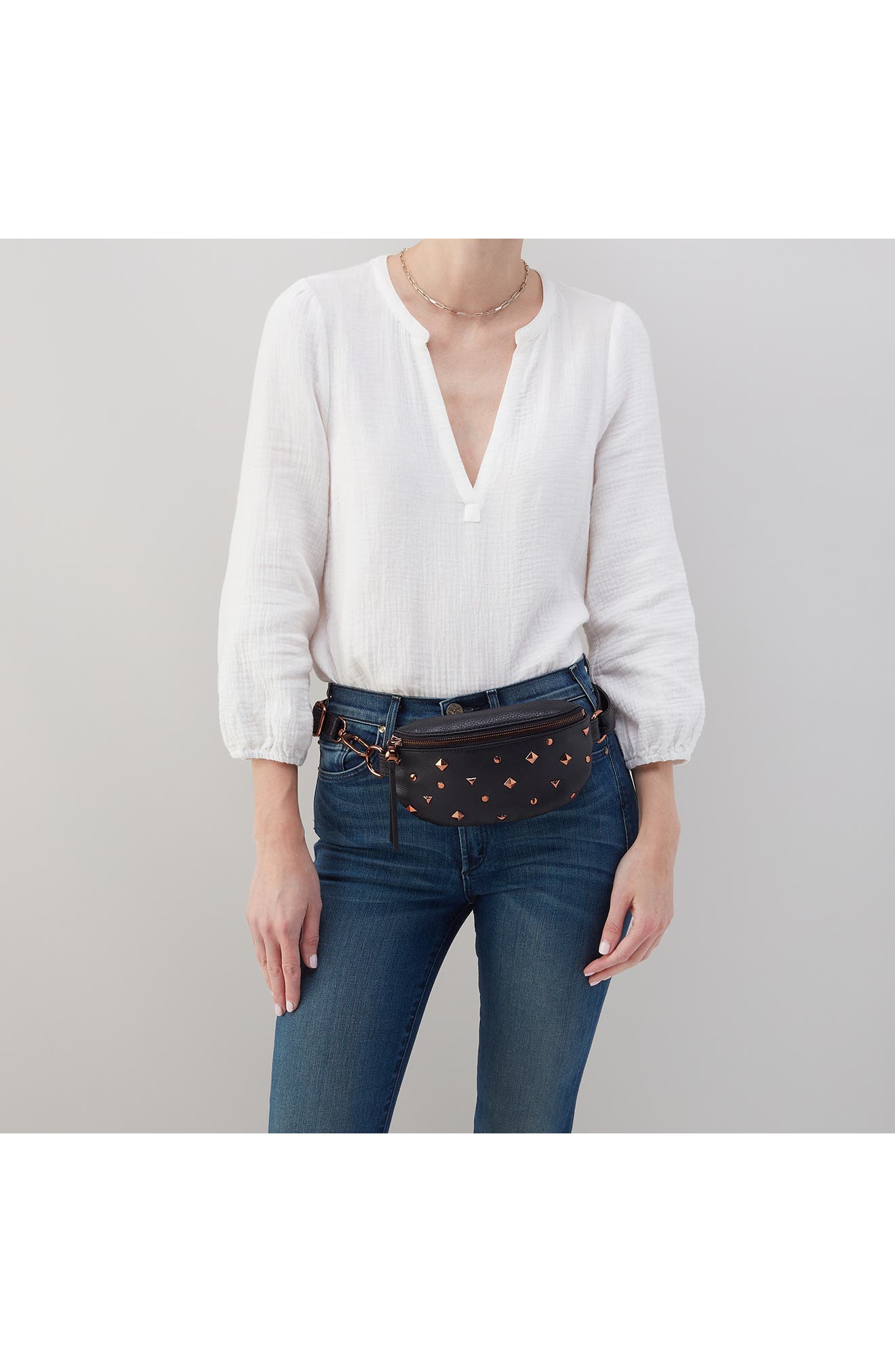 HOBO Fern Studded Leather Belt Bag, Alternate, color, 