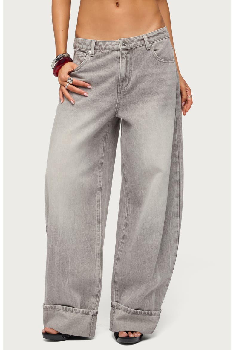Kella Low Rise Baggy Jeans, Main, color, GRAY-WASHED