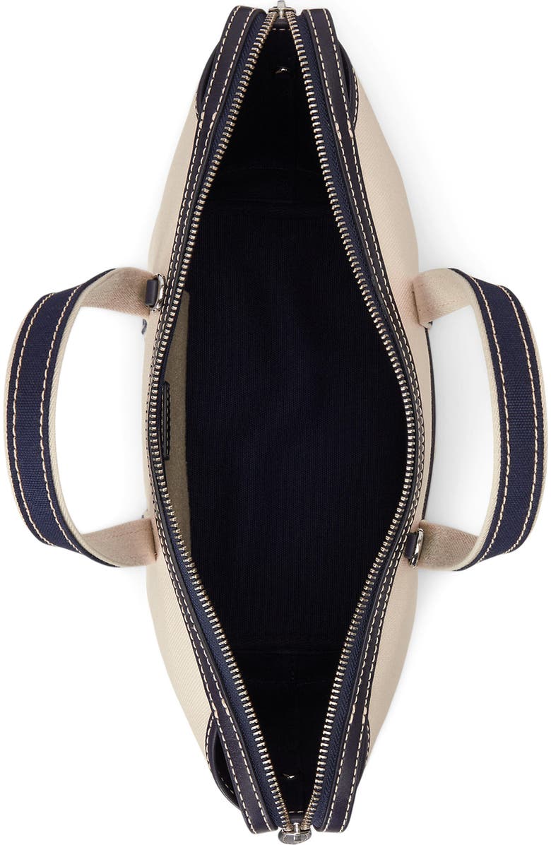 Polo Ralph Lauren Mini Polo Bear Canvas Shopper Tote, Alternate, color, Ecru/ Newport Navy