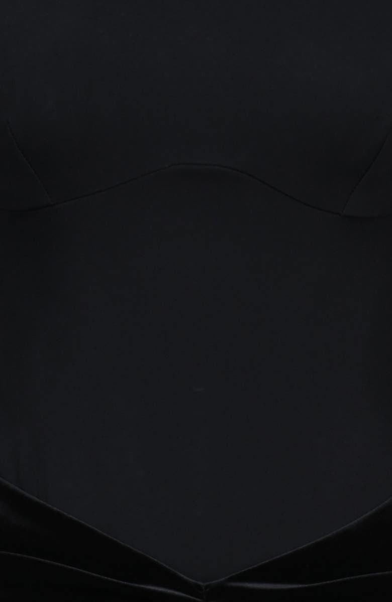 HOUSE OF CB Athena Long Sleeve Stretch Crepe Gown, Alternate, color, Black