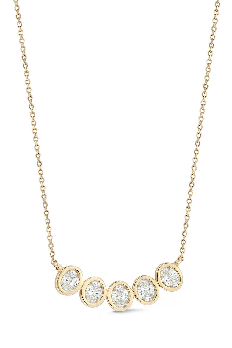 Mikaela Estelle Diamond Curved Pendant Necklace, Main, color, YELLOW GOLD
