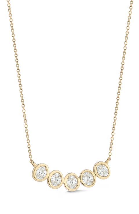 Mikaela Estelle Diamond Curved Pendant Necklace