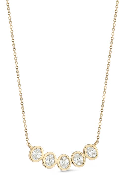 Dana Rebecca Designs Mikaela Estelle Diamond Curved Pendant Necklace in Yellow Gold at Nordstrom, Size 18"